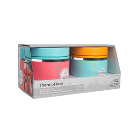 ThermoFlask 20 oz food jar in Maui Blue maintains temperature during travel