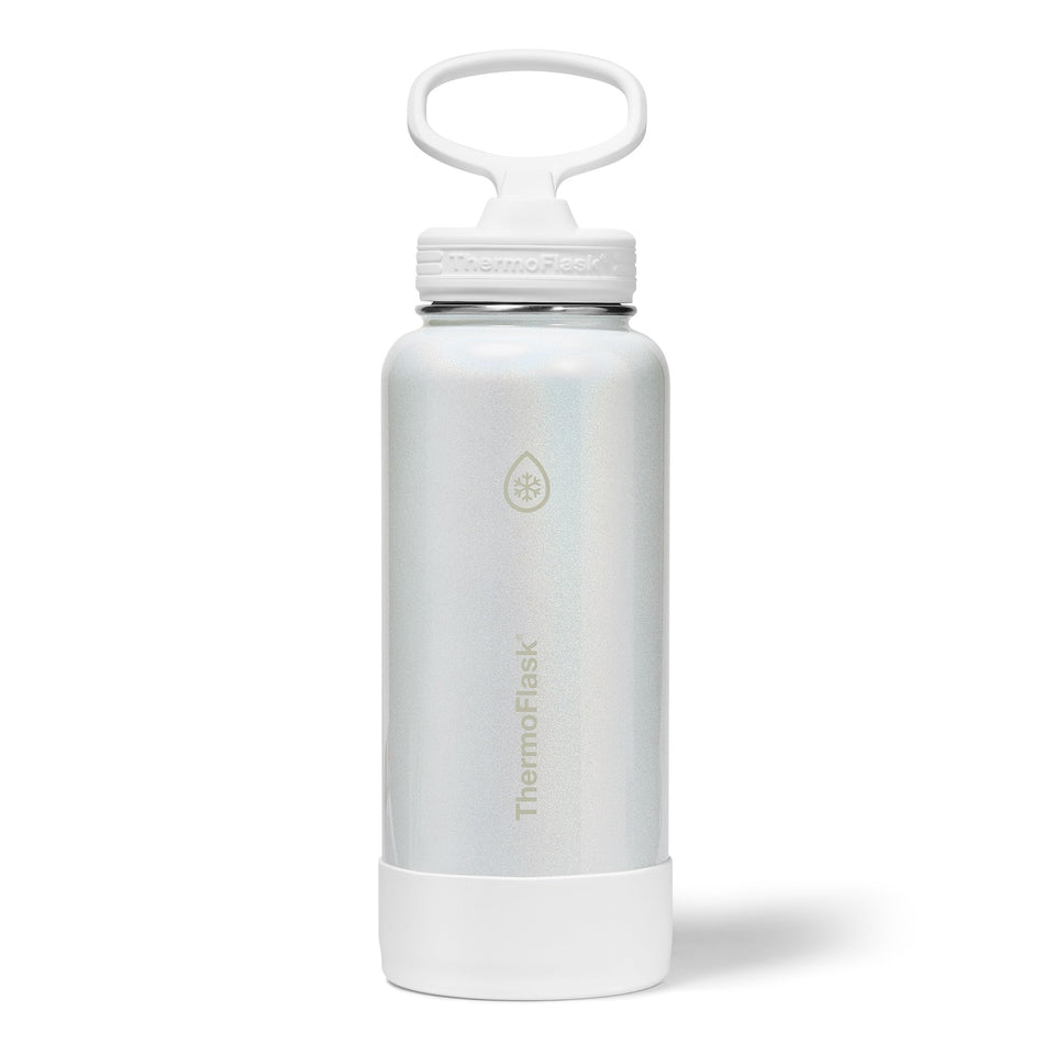 ThermoFlask 32 oz optic white bottle with spout lid for spill-safe on-the-go hydration