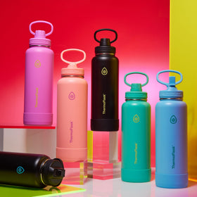 ThermoFlask Shadow Glow inside a backpack demonstrating leak-proof transport