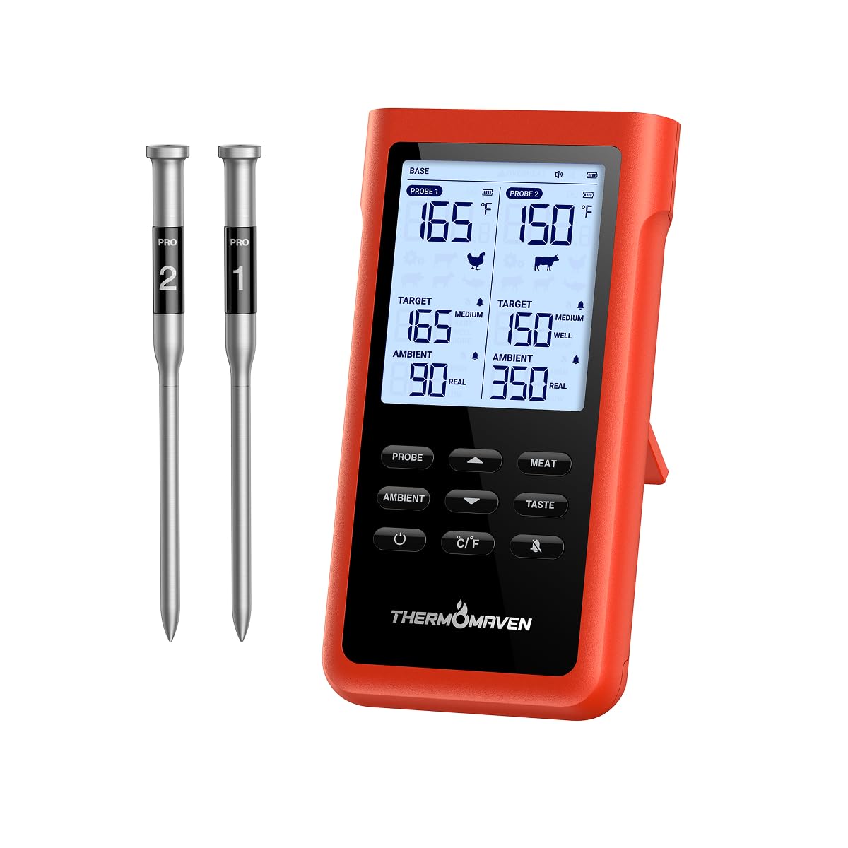 ThermoMaven 3000FT base with a large LCD display for easy temperature reading