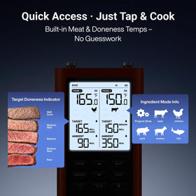 ThermoMaven 3000FT grill in action with real-time temperature monitoring