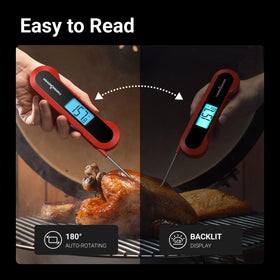 ThermoMaven auto-rotate LCD display stays readable from any angle.