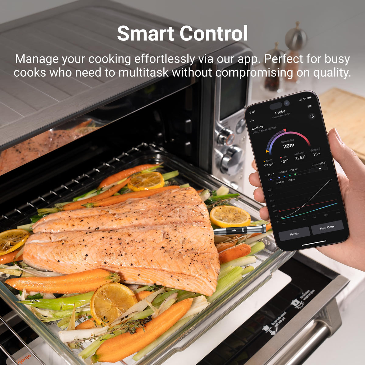 ThermoMaven G4 long battery life supports extended all-day cooking.