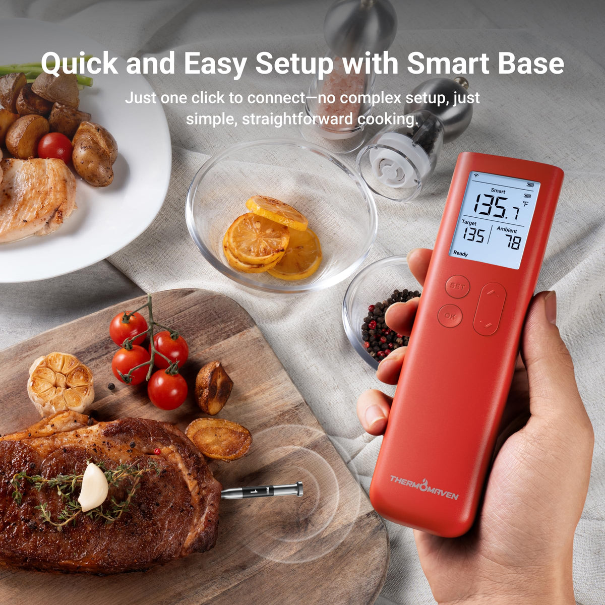 ThermoMaven six-sensor system with precise ±0.5°F readings.