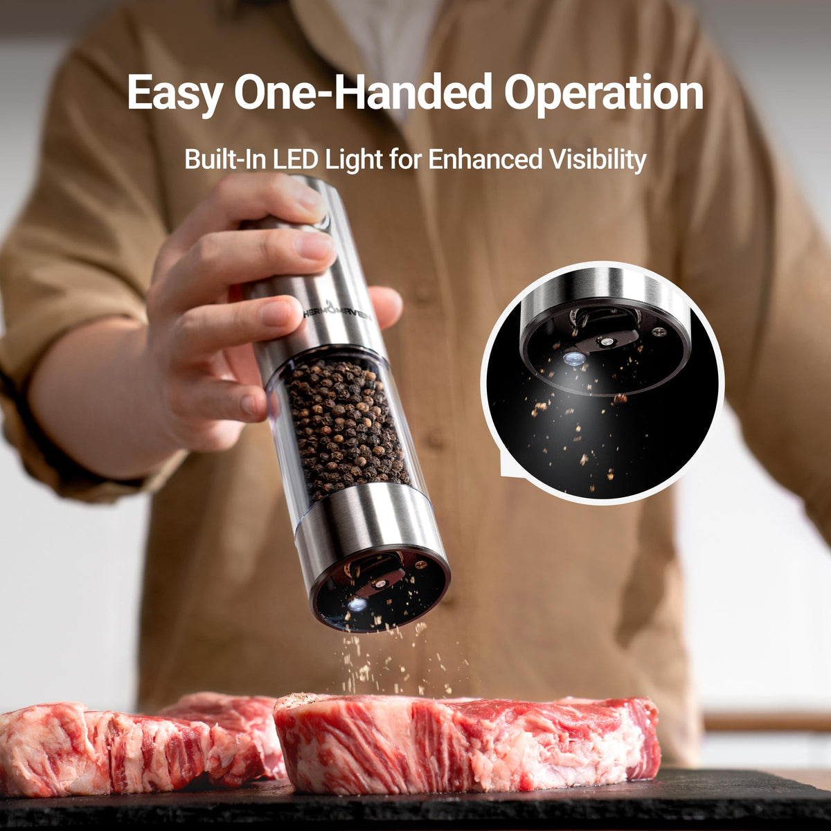 ThermoMaven rechargeable grinder with USB-C charging for daily use