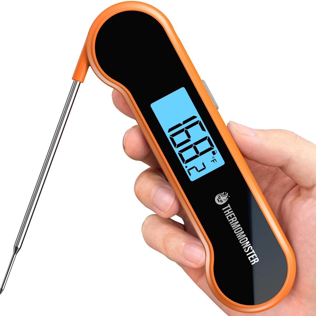 ThermoMonster 0.5s instant read thermometer with precise results for faster cooking