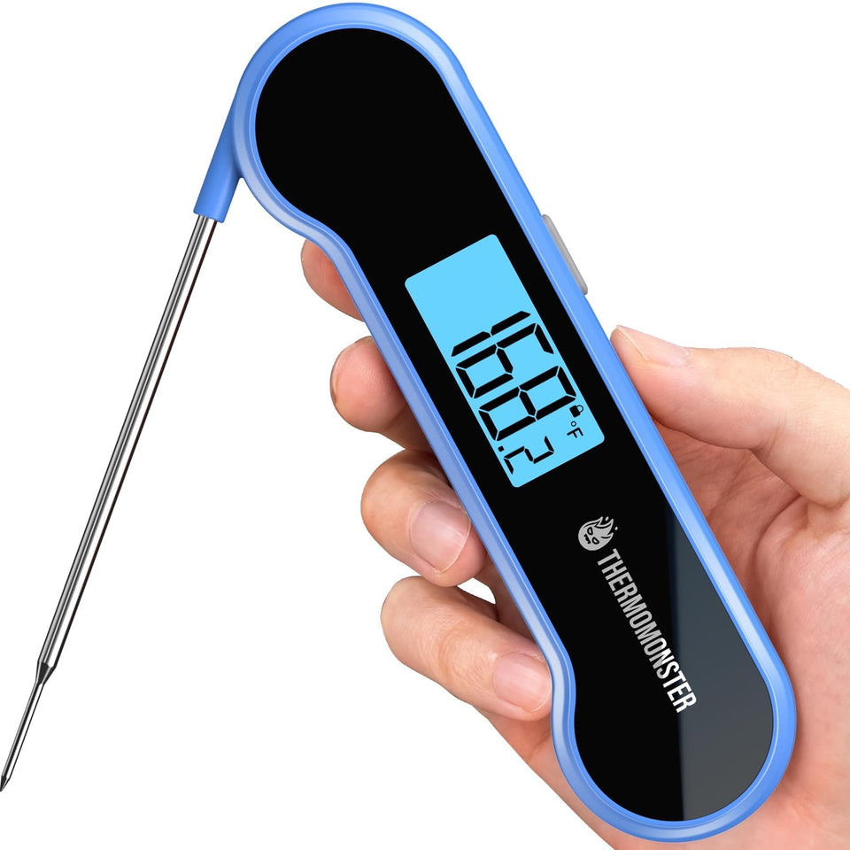 ThermoMonster 0-5 sec instant-read thermometer delivers fast, precise meat temps.
