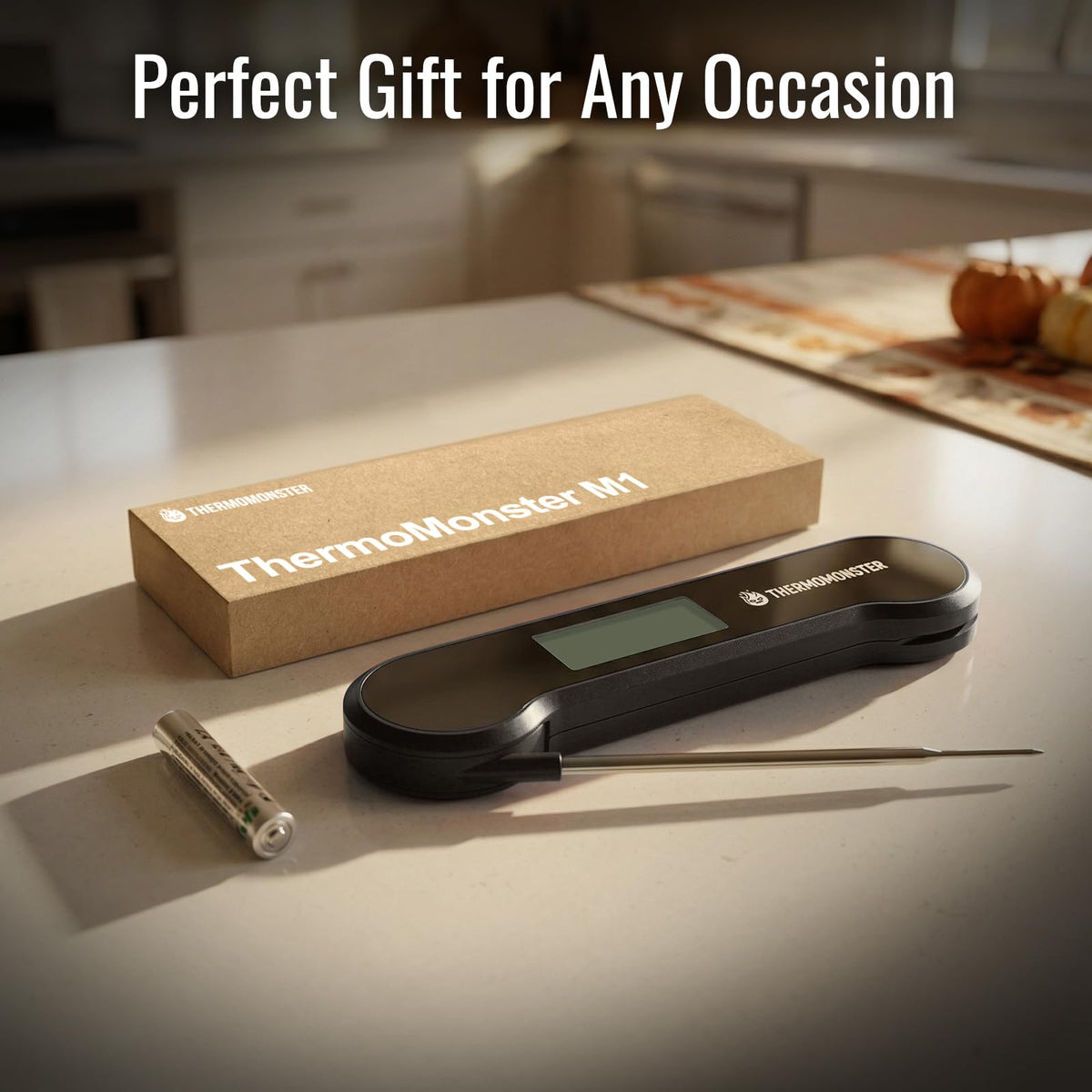 ThermoMonster gift-ready packaging highlights a practical kitchen gadget.