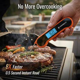 ThermoMonster long 4-inch probe for safe, hands-free temperature checks