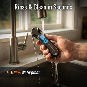 ThermoMonster motion-sensing wake for quick temperature checks.