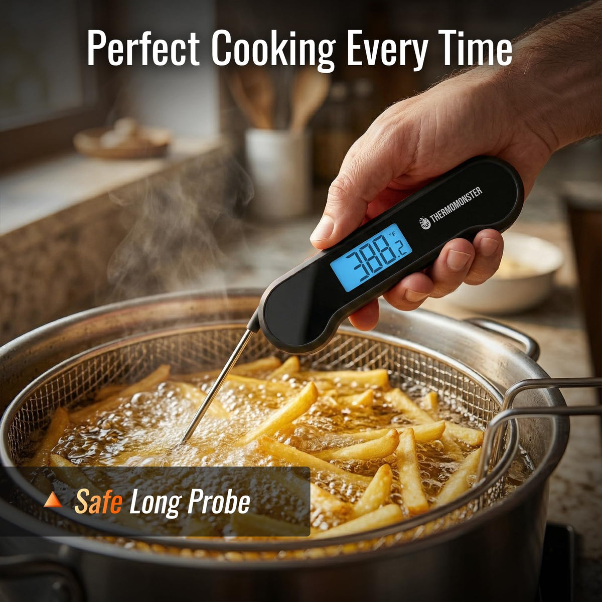 ThermoMonster waterproof body cleans easily under running water.
