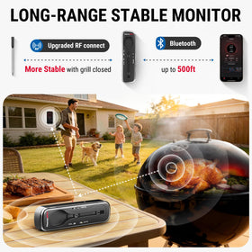 ThermoPro app interface on iPhone and Apple Watch for real-time monitoring