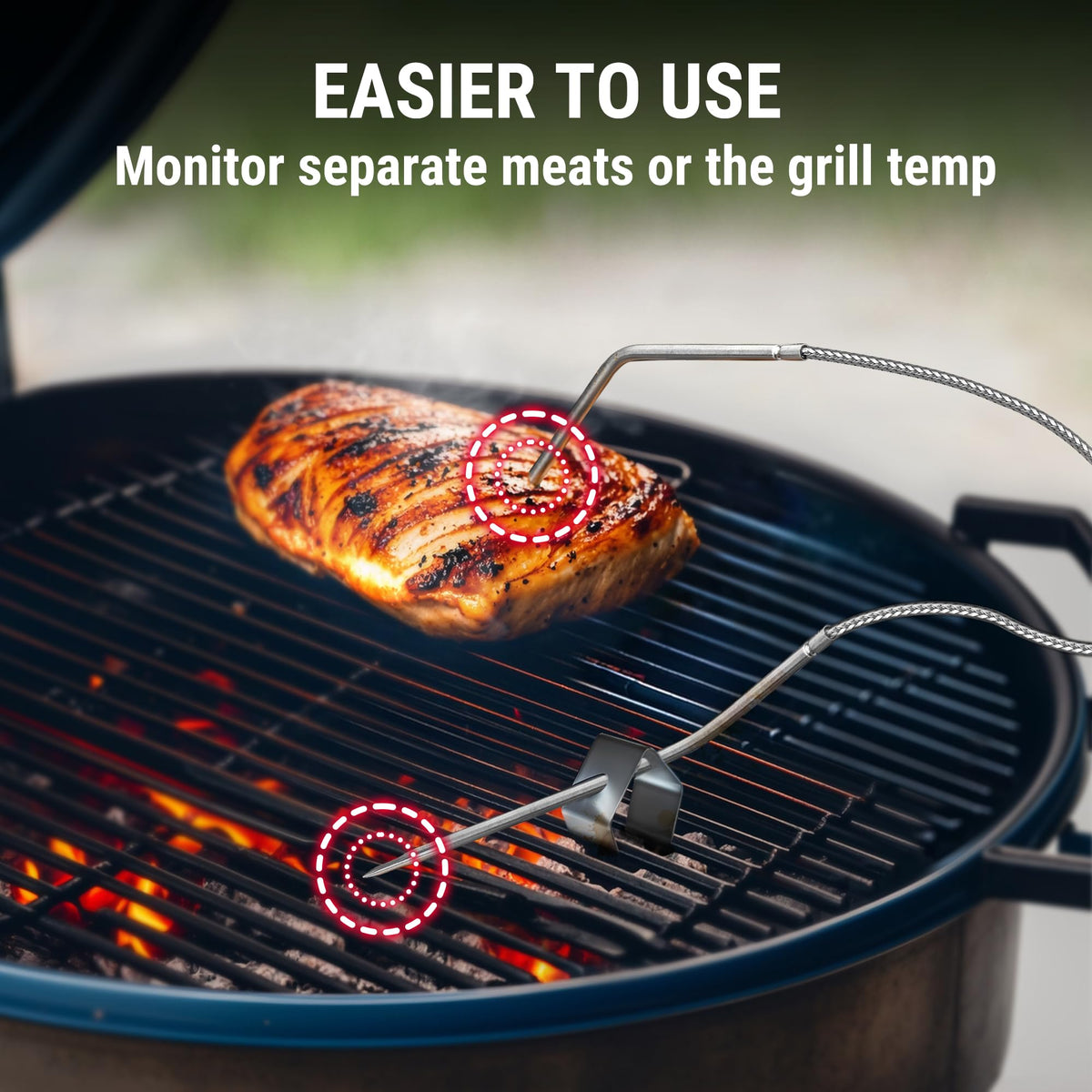 ThermoPro at-a-glance display shows target and current temps for easy checks.