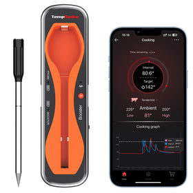ThermoPro TempSpike shows 500 ft wireless range for grilling and monitoring.