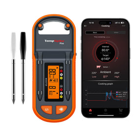 ThermoPro TempsSpike Plus with long-range wireless display illustrating 600ft range