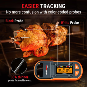 Color-coded probe tips on ThermoPro TempsSpike Plus optimize kitchen organization