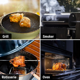Backyard grilling scene featuring ThermoPro TempsSpike Plus in action