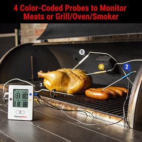 ThermoPro TP25 four probes monitor multiple meats and ambient temperature
