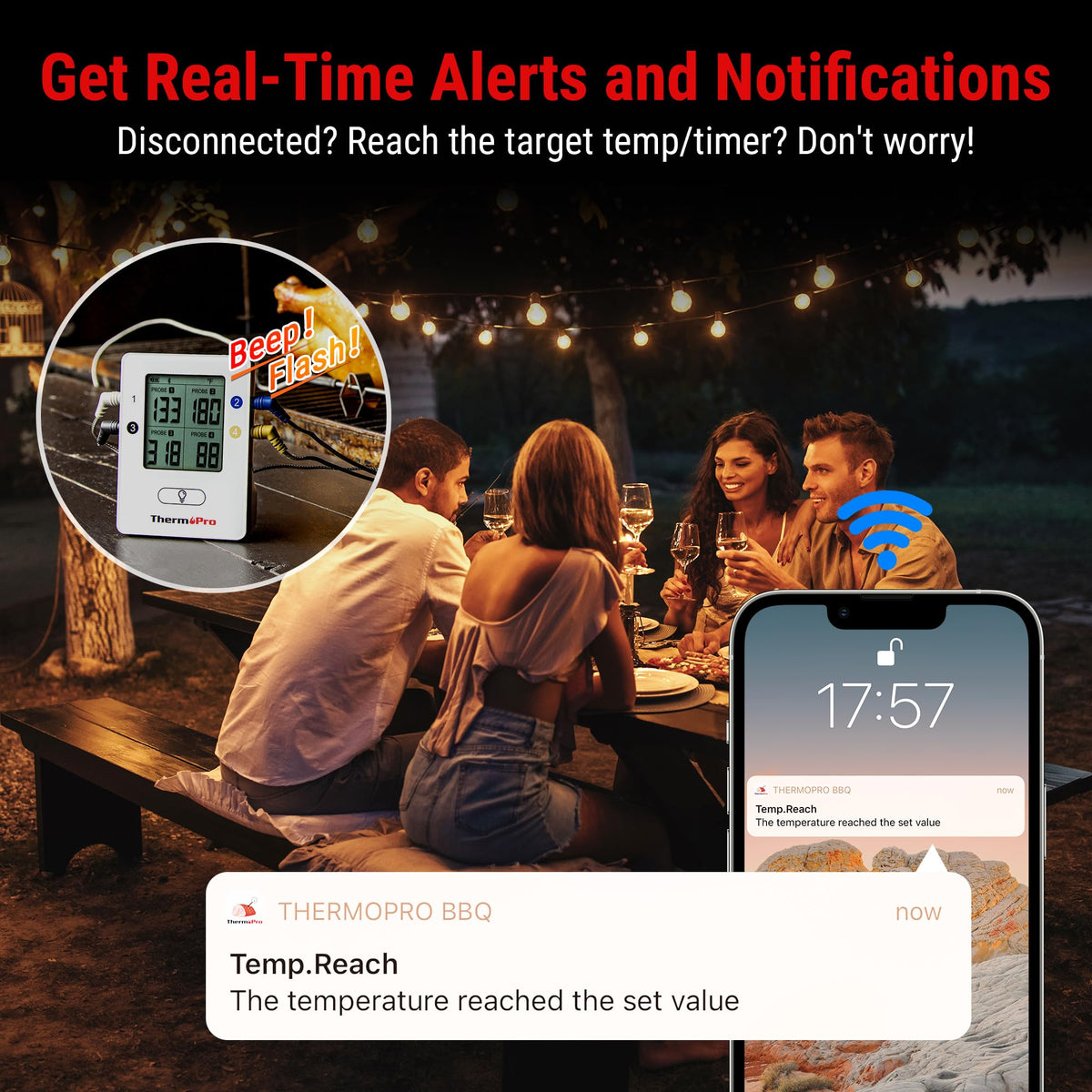 ThermoPro TP25 timer alarms help manage cooking and sides