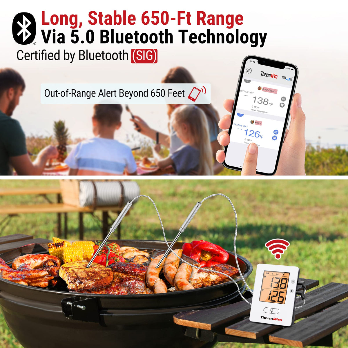 ThermoPro TP910 dual probes ready for precise meat monitoring