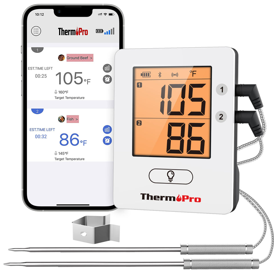 ThermoPro TP910 front display with backlight for night grilling
