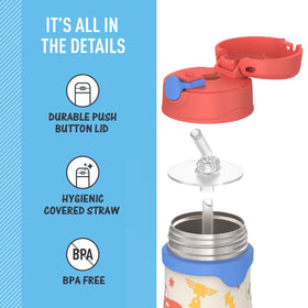THERMOS Baby 10 oz bottle Cars cup in use for refreshing drinks