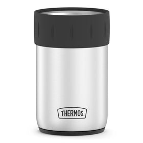 Thermos beverage can insulator for 12oz can keeps drinks cold and hands comfortable.