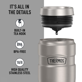 THERMOS built-in tea hook holds tea bags or infusers neatly.