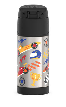 THERMOS FUNtainer pop-up straw in action for easy drinking.
