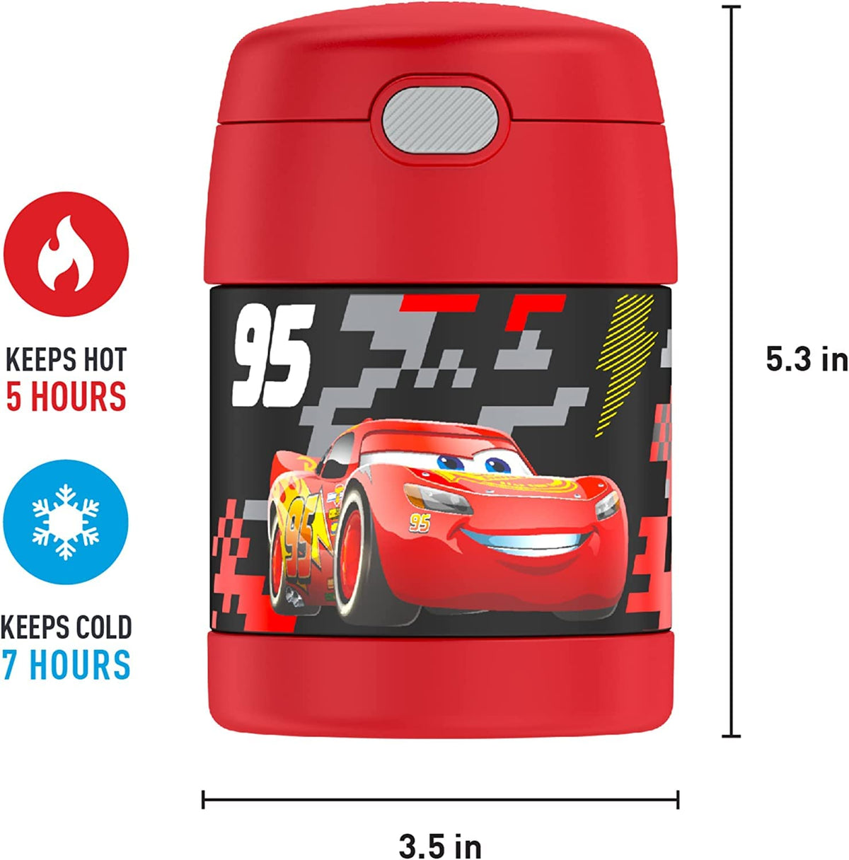 THERMOS FUNTAINER 10oz drops-resistant design for school days.