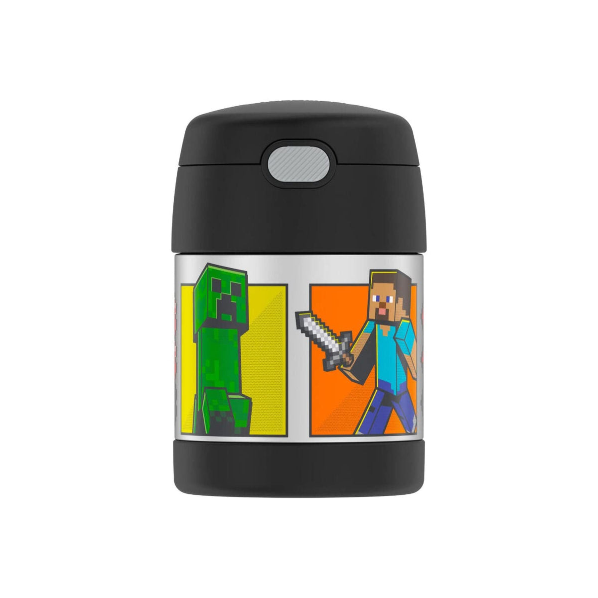 THERMOS FUNtainer 10oz lid and spoon keeps lunch organized for Minecraft fans.