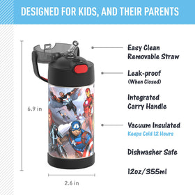 THERMOS FunTAINER Avengers bottle straw for easy hygienic sipping