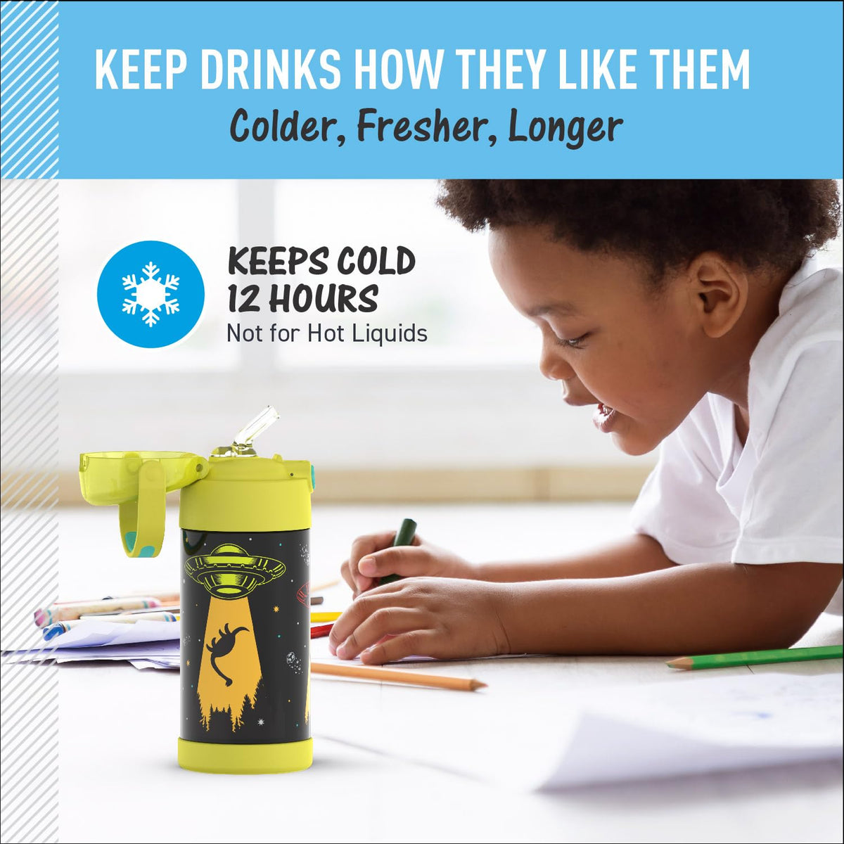THERMOS FunTainer 12oz bottle dishwasher-safe for quick cleanup.