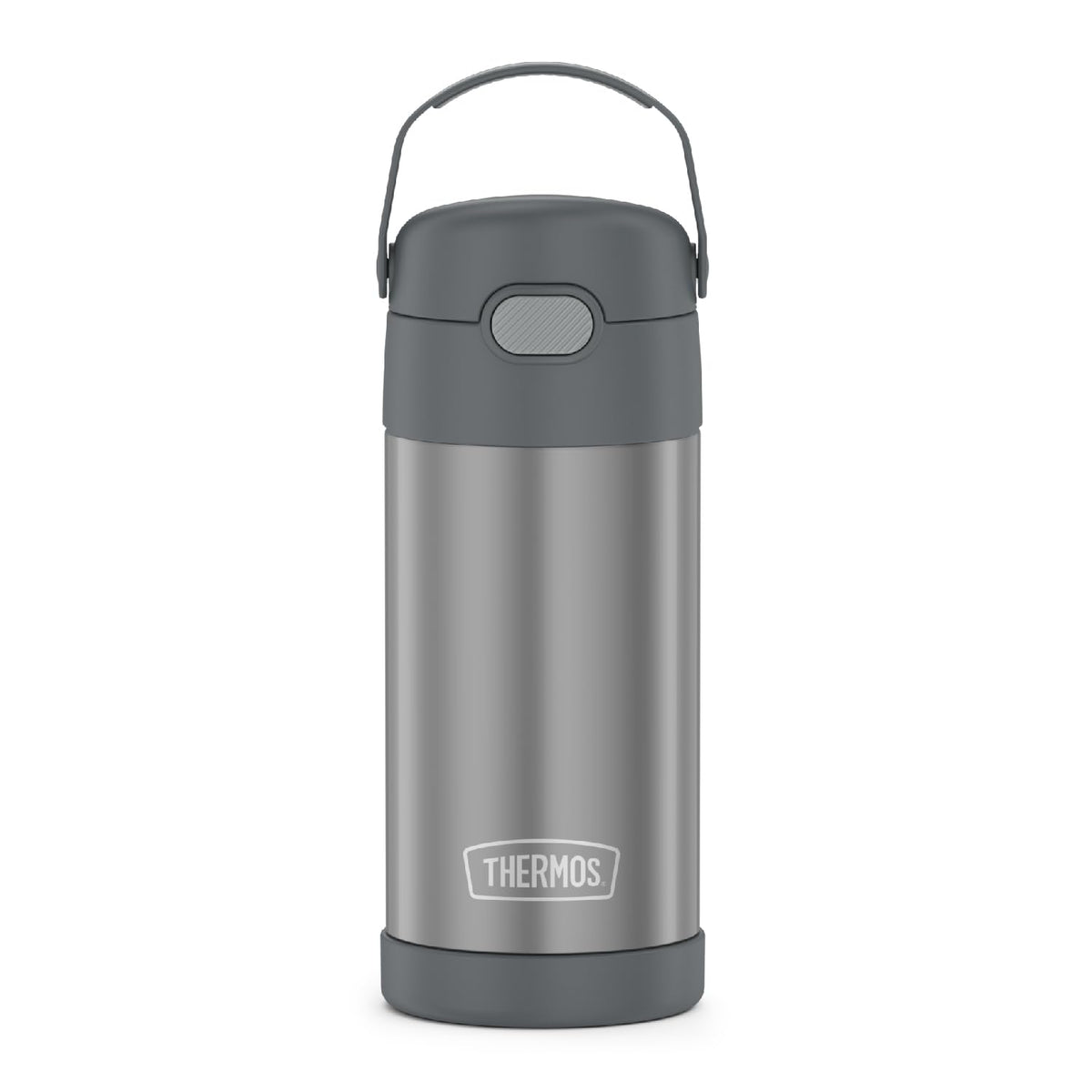Thermos FUNtainer 12oz bottle, front view, kid-friendly design for easy hydration on the go.