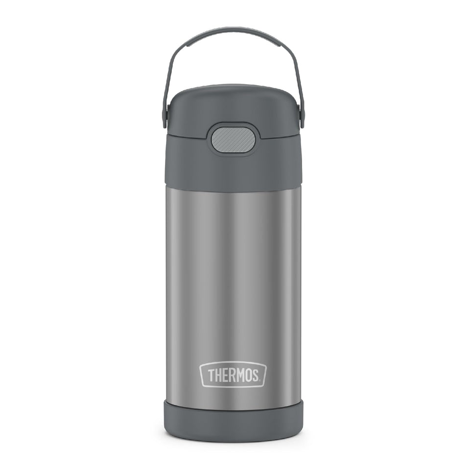 Thermos FUNtainer 12oz bottle, front view, kid-friendly design for easy hydration on the go.