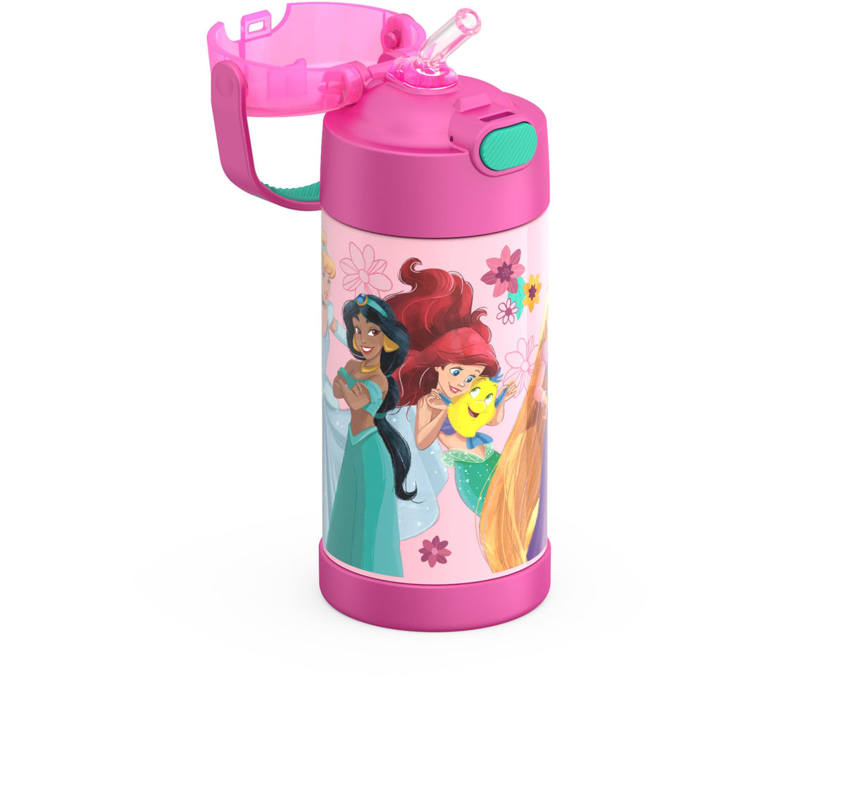 THERMOS FunTainer bottle lid closed shows leak resistant design for school days.