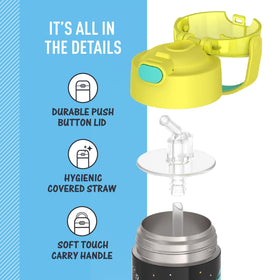 THERMOS FunTainer 12oz bottle straw close-up for easy cleaning.