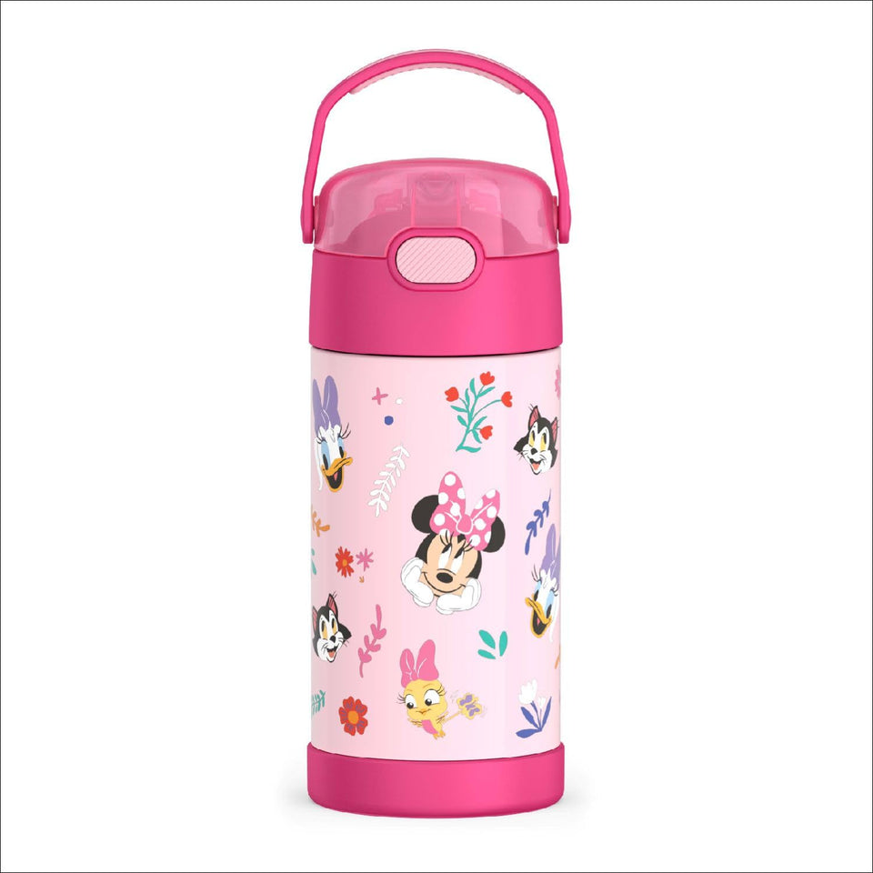 THERMOS FUNtainer 12oz bottle with straw keeps drinks cold for kids on the go.