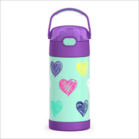 THERMOS Funtainer 12oz bottle with straw keeps drinks cold for up to 12 hours.