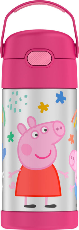 THERMOS FUNTainer 12oz bottle with straw keeps drinks cold for hours.