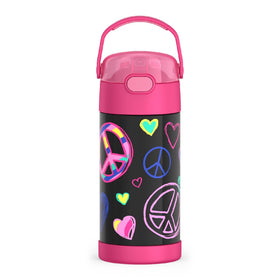 THERMOS FUNTainer 12oz bottle with straw keeps drinks cold for hours.
