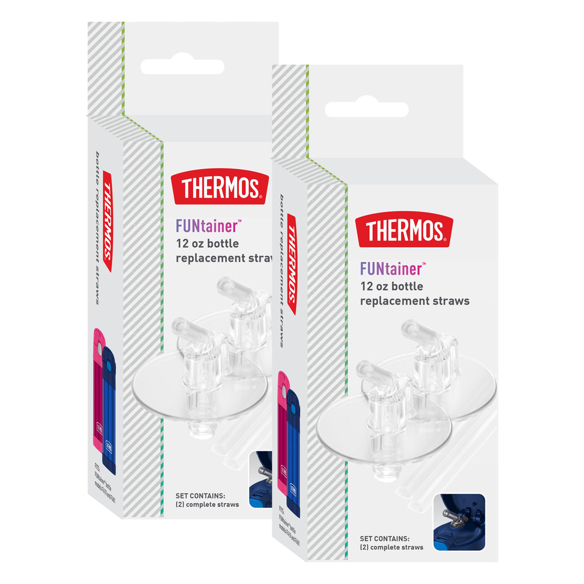 THERMOS FUNtainer 12oz replacement straw assembly for quick bottle refresh