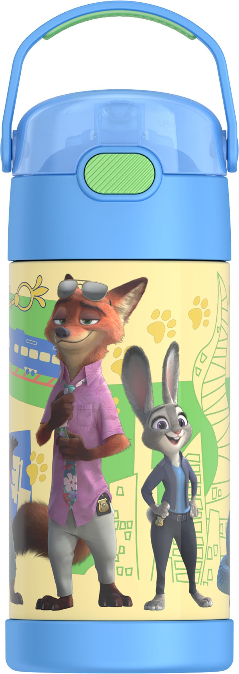 THERMOS FUNtainer 12oz straw-lid bottle keeps drinks cold for kids on the go.