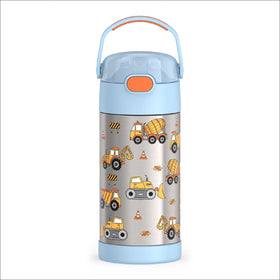 THERMOS FUNtainer 12oz bottle with straw keeps drinks cold for school days.