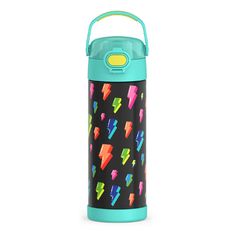 THERMOS FUNTAINER 16-ounce bottle with wide-spout lid for easy sipping on the go.