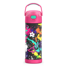 THERMOS FUNtainer 16 oz bottle with graffiti girl keeps drinks cold for hours.