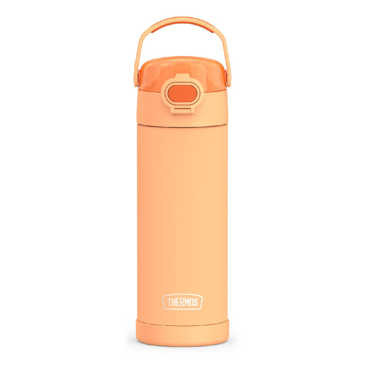 THERMOS FUNTAINER 16oz bottle with wide spout lid keeps kids' drinks cool.