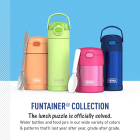 Lightweight, compact THERMOS FUNTAINER 16oz design in neon orange