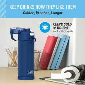 THERMOS FUNTAINER covered spout for hygienic sipping on the go.