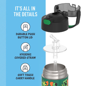 Carrying handle with soft-grip on the FUNtainer makes it easy for kids to grab.
